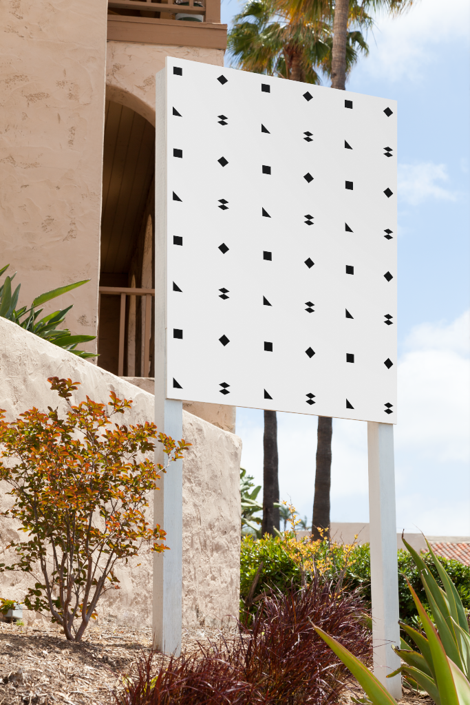 Sign 0892 — On posts mockup surface