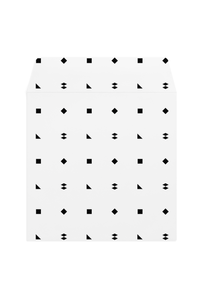 Envelope 1192 — Front, open, square mockup surface