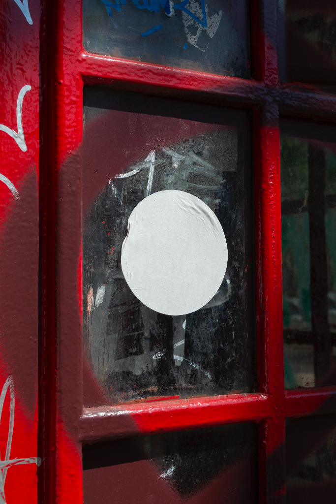 Sticker 2491 — On window glass mockup surface