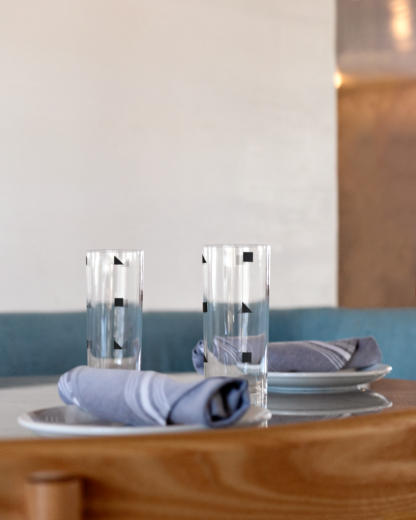 Cup 2087 — Glass, dual, on table mockup surface