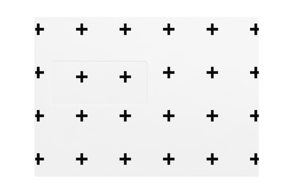 Envelope 1215 — Front, closed with window mockup surface