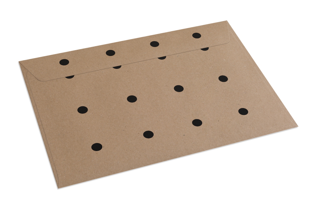 Envelope 1066 — Kraft, back with flap mockup surface