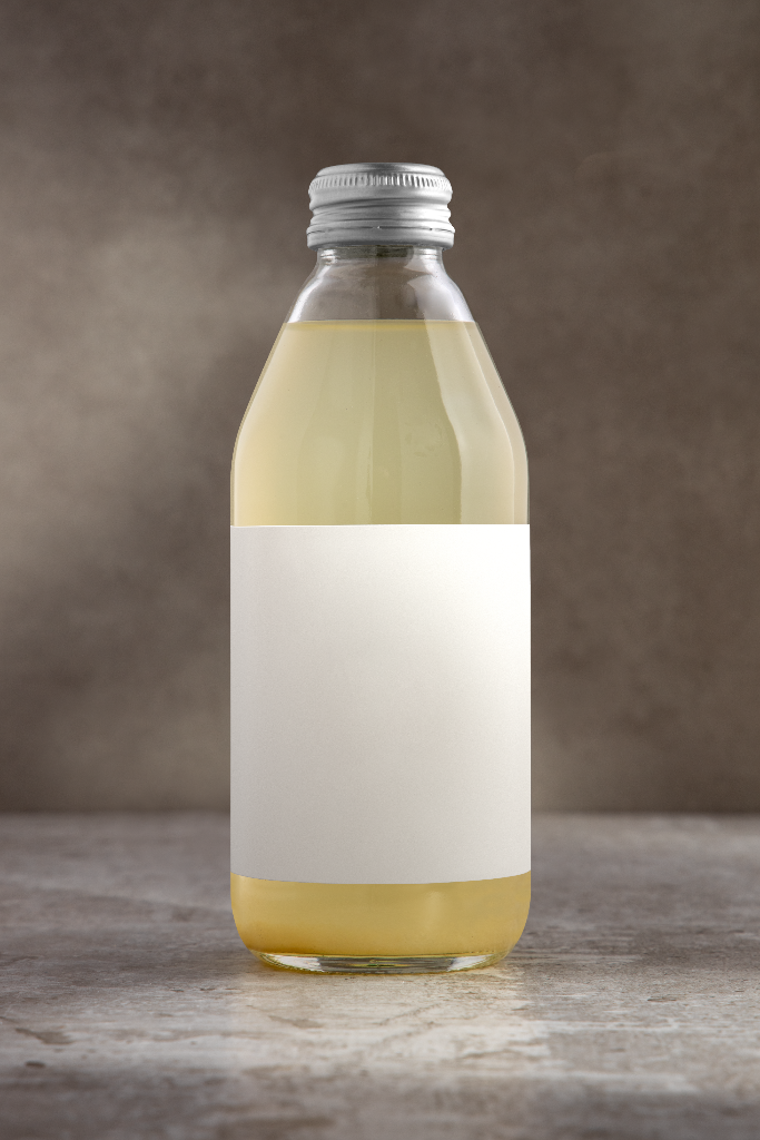 Bottle 2252 — With label mockup surface