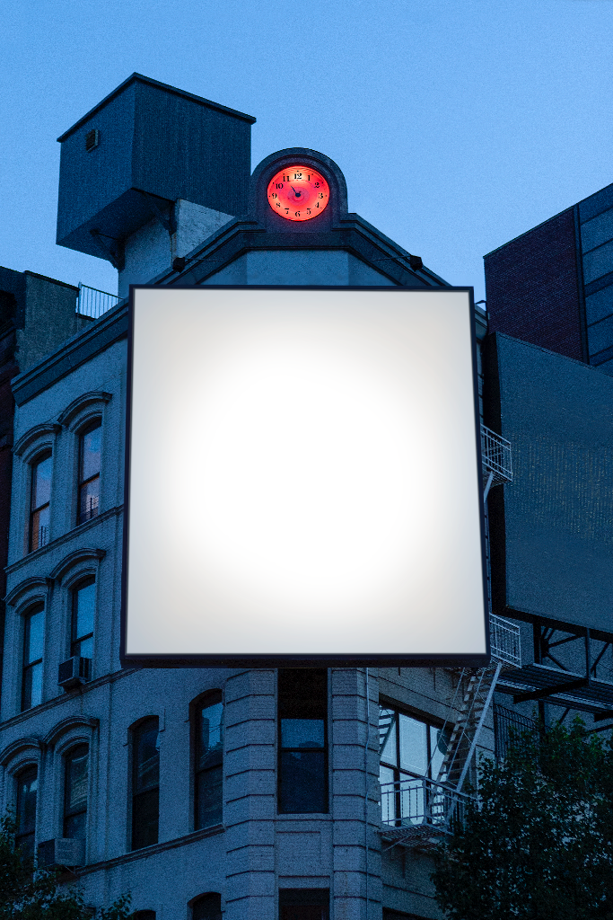 Display 2558 — Backlit, night mockup surface