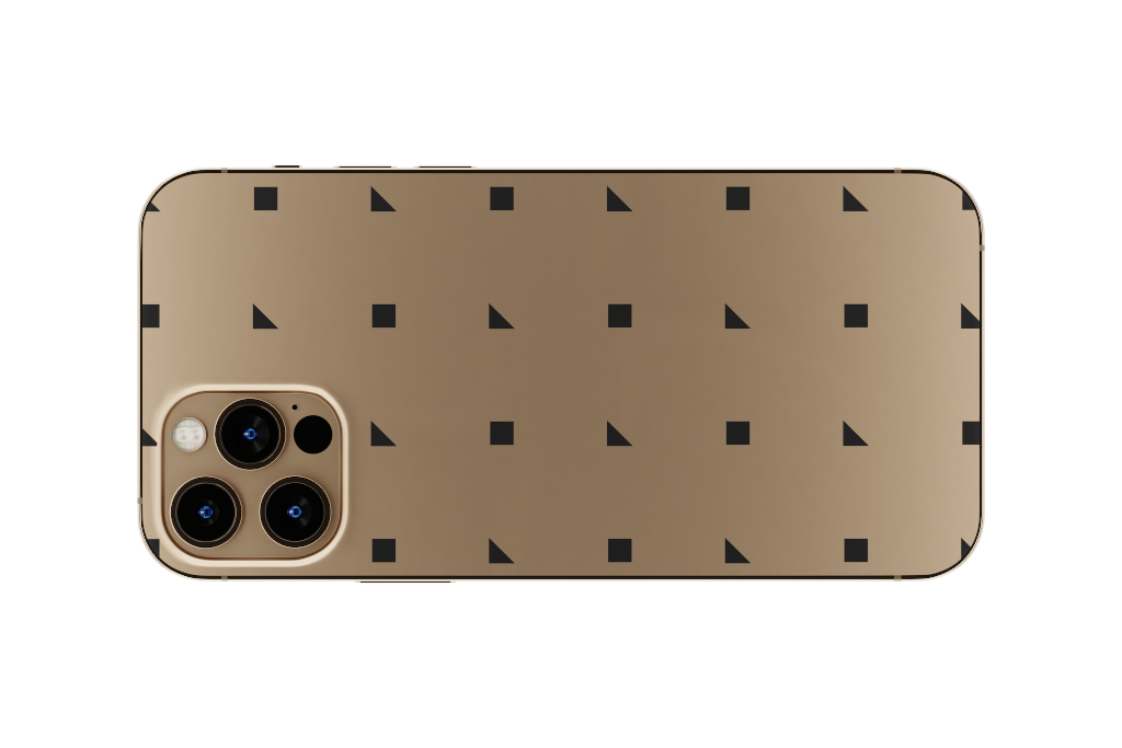 Object 2208 — Phone, gold horizontal mockup surface