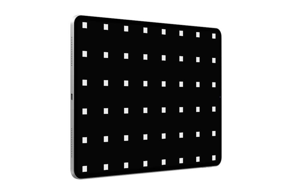 Display 2386 — Tablet, silver horizontal mockup surface