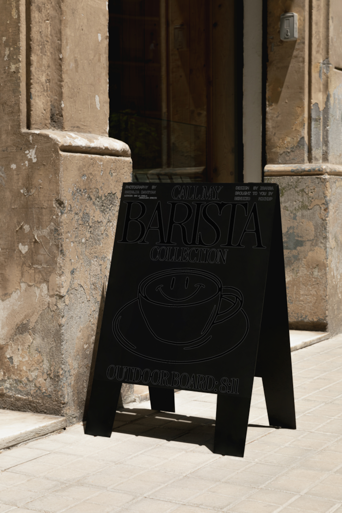 CMB Outdoor Board 01 — A-frame mockup surface