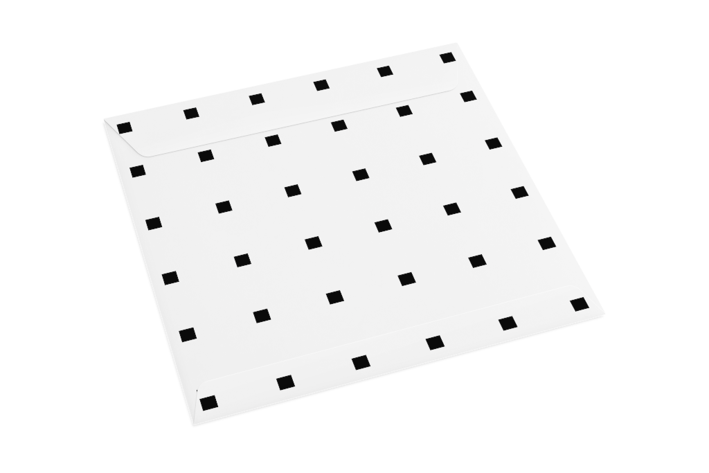Envelope 1124 — Back, closed with flap, square mockup surface
