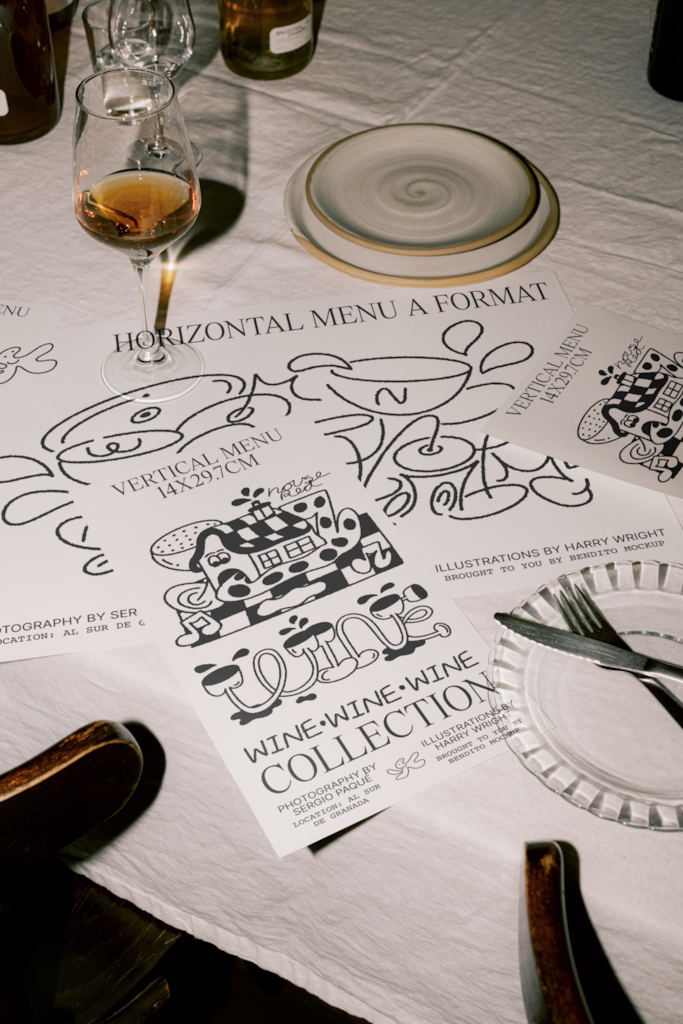 WWW Menu 02 Mockup — Multiple, on table mockup surface