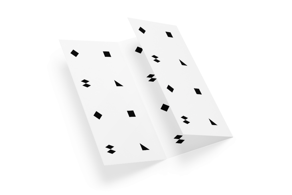 Brochure 1282 — Trifold, partially open mockup surface