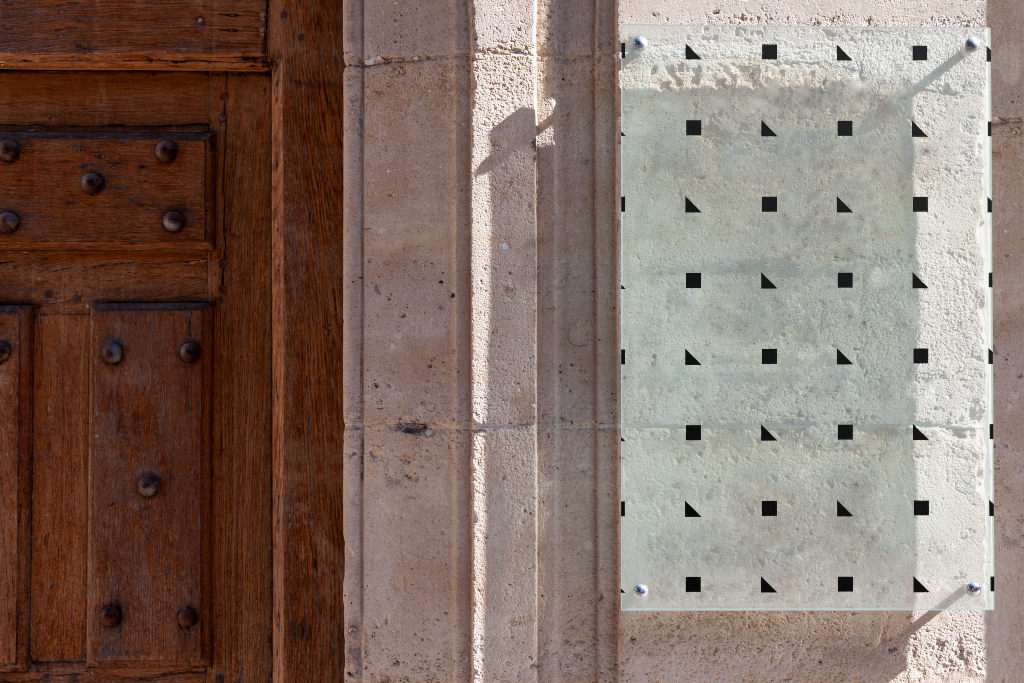 Sign 1917 — Clear, on building mockup surface