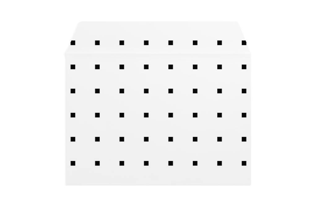 Envelope 1264 — Front, open mockup surface