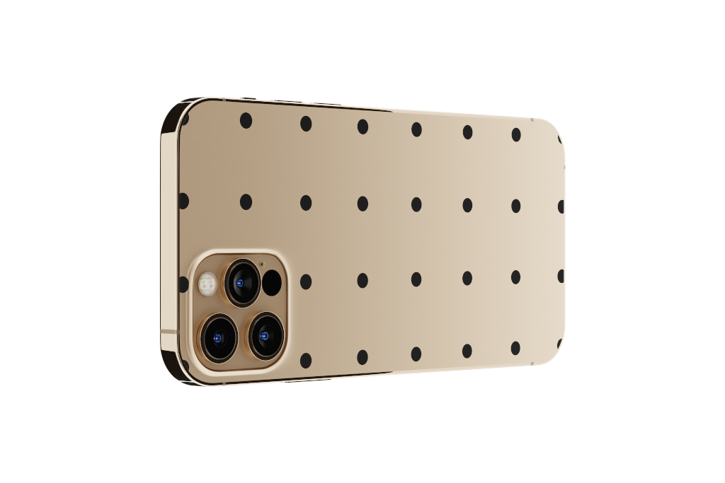 Object 2209 — Phone, gold horizontal mockup surface