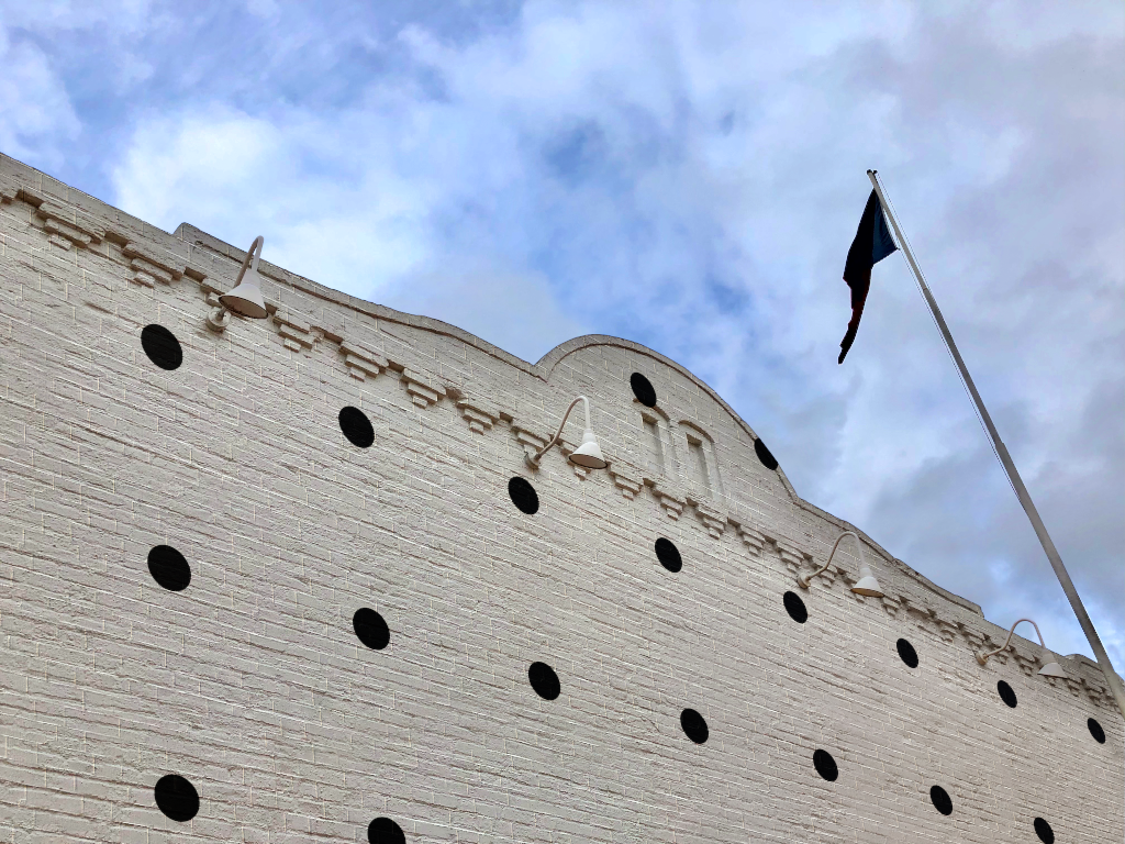 Building 1965 — Front, brick mockup surface