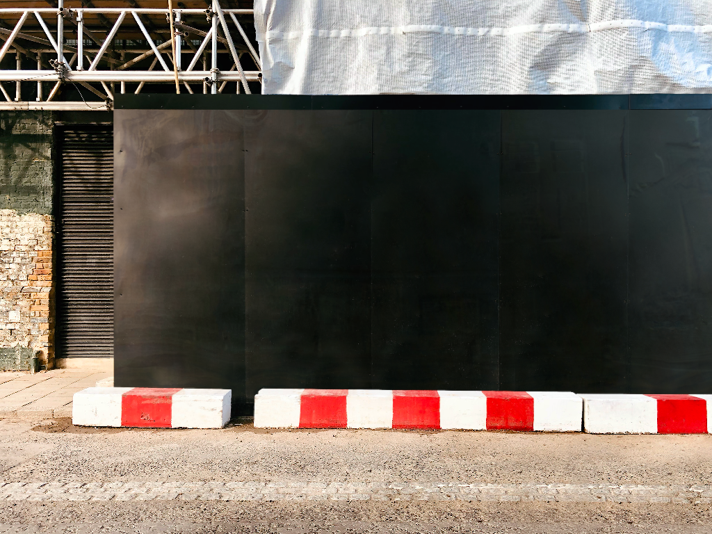 Wall 2529 — Hoarding board mockup surface