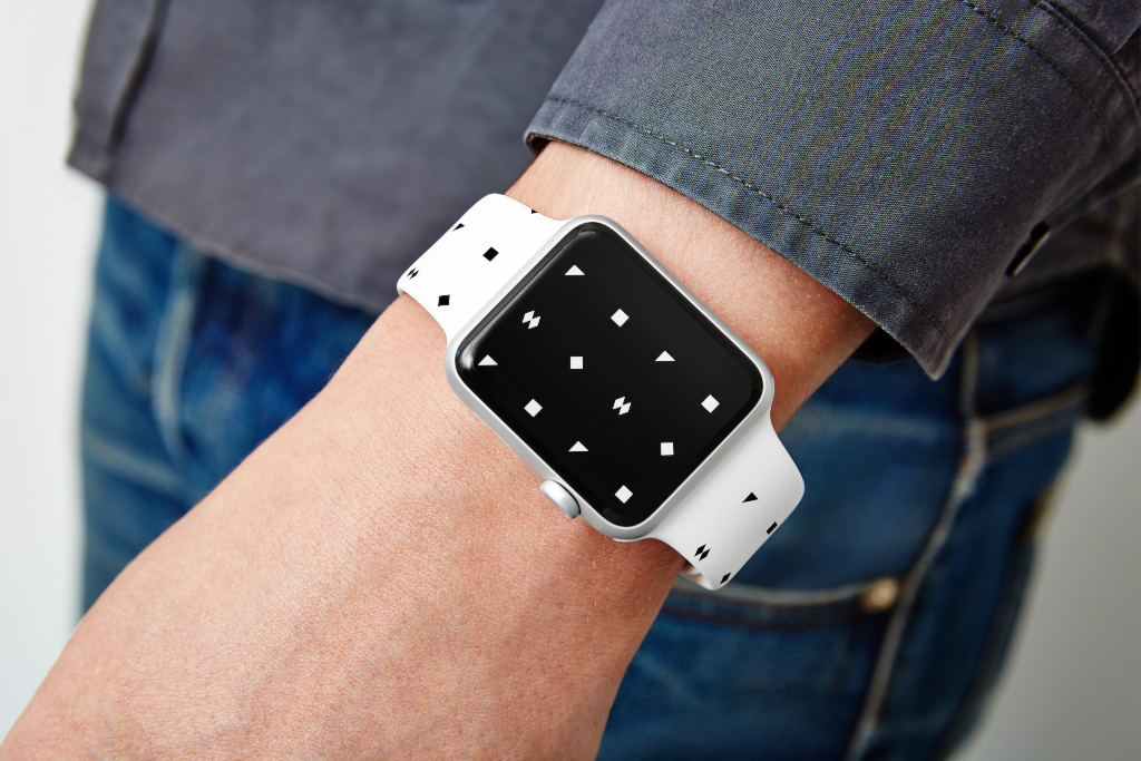 Display 0833 — Watch, on wrist mockup surface