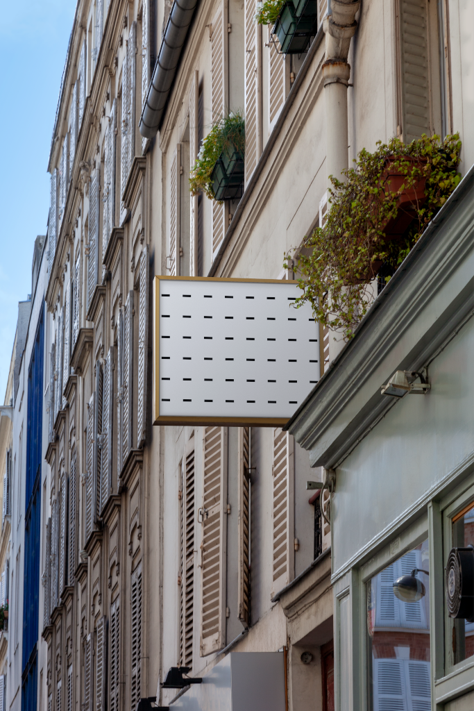 Sign 1894 — On building mockup surface