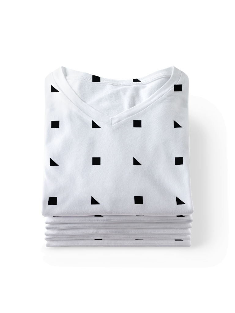 Shirt 1702 — V-neck, stack mockup surface