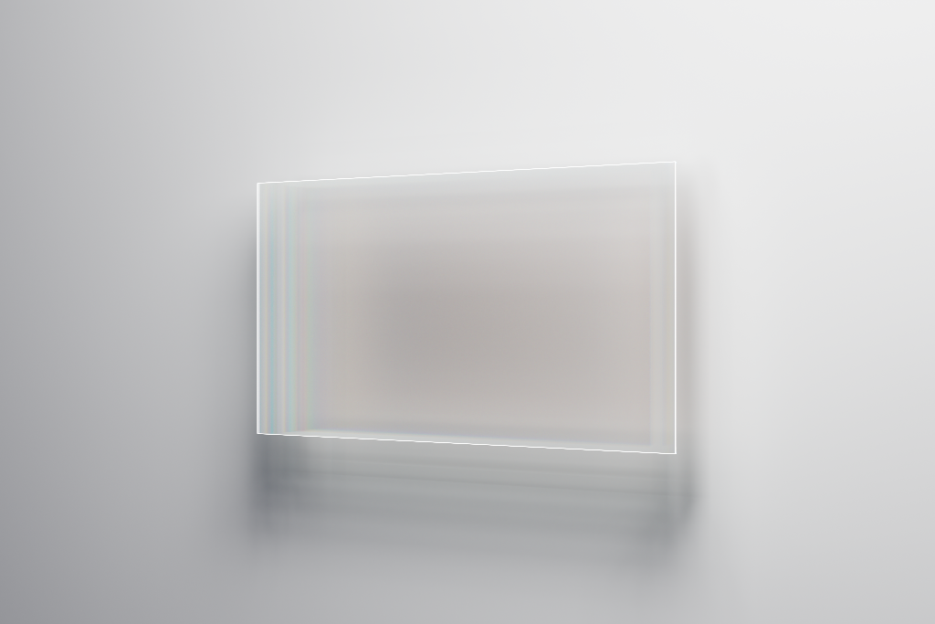 Display 2603 — TV, 70-inch, transparent mockup surface