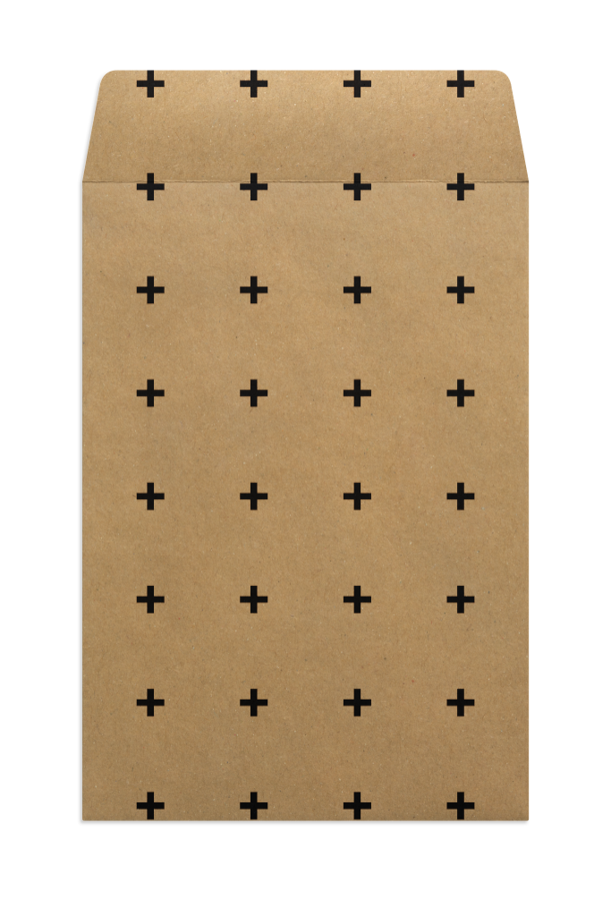 Envelope 1133 — Kraft, front, open mockup surface