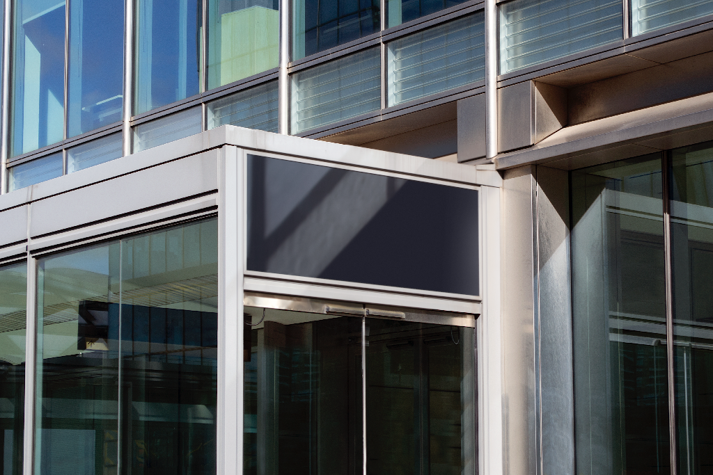 Sign 2268 — On building mockup surface