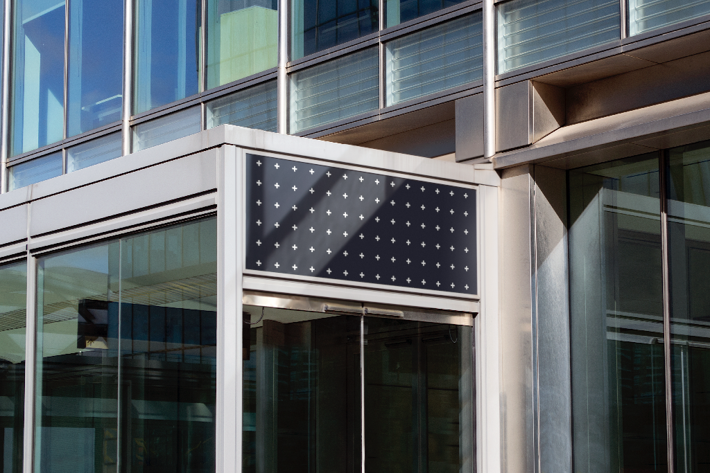 Sign 2268 — On building mockup surface