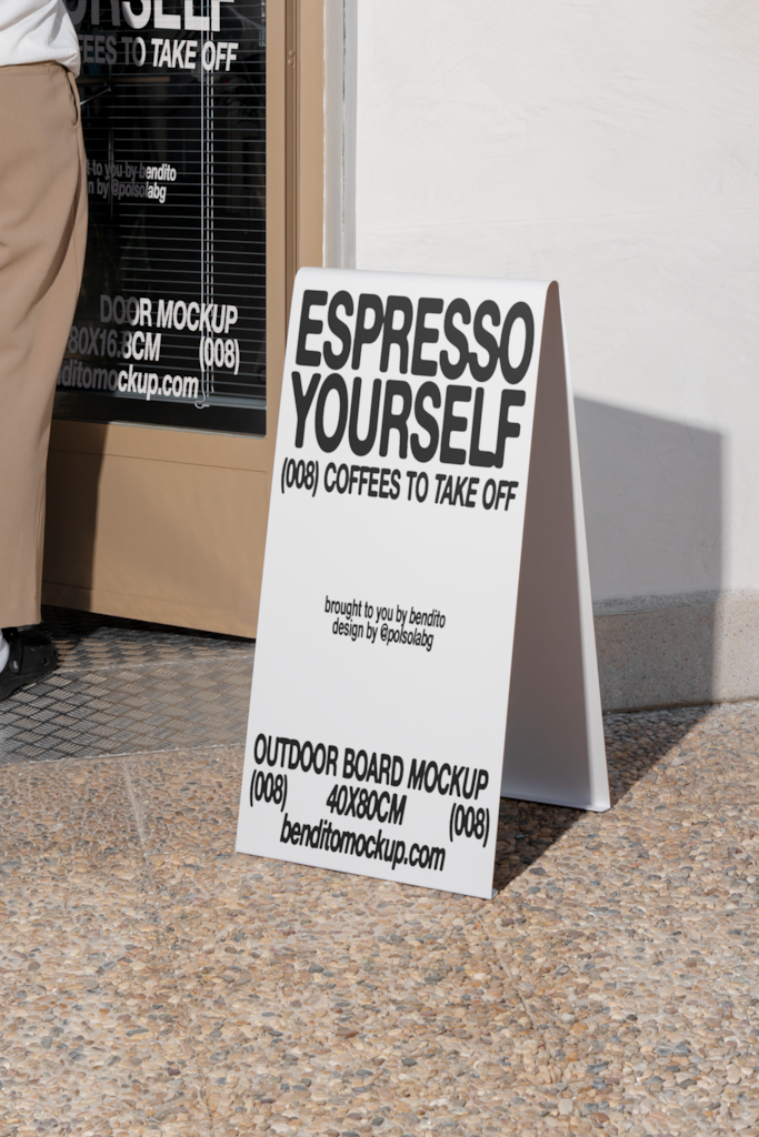 EY Board Mockup — A-frame mockup surface