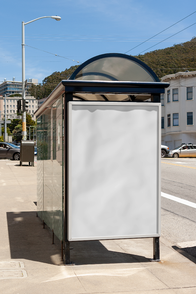 Poster 2575 — Bus stop shelter mockup surface