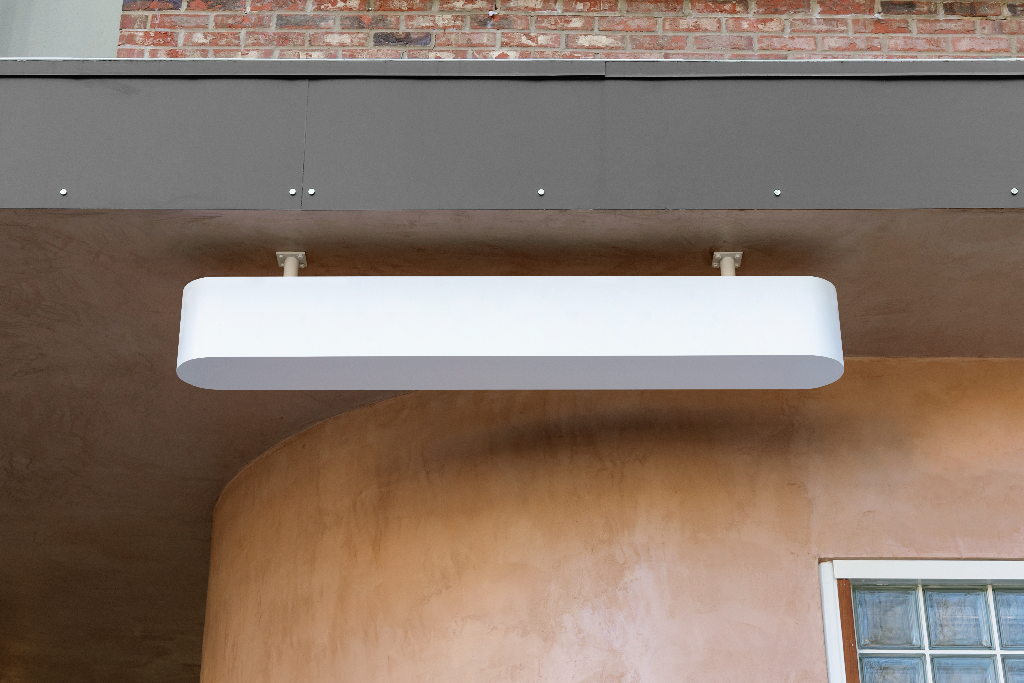 Sign 2044 — Overhead mockup surface