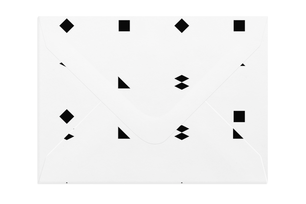 Envelope 1193 — Back, closed with flap mockup surface