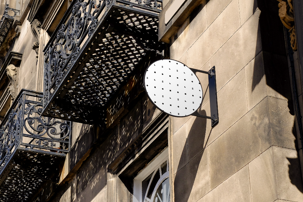 Sign 2096 — On building   mockup surface