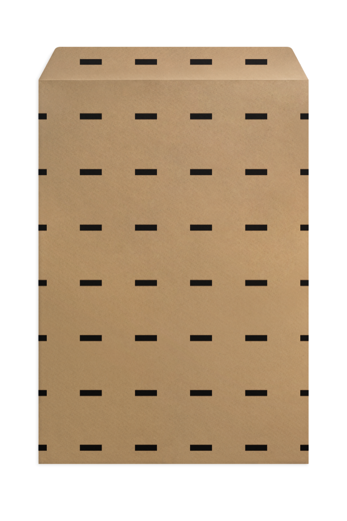 Envelope 1160 — Kraft, front, open mockup surface
