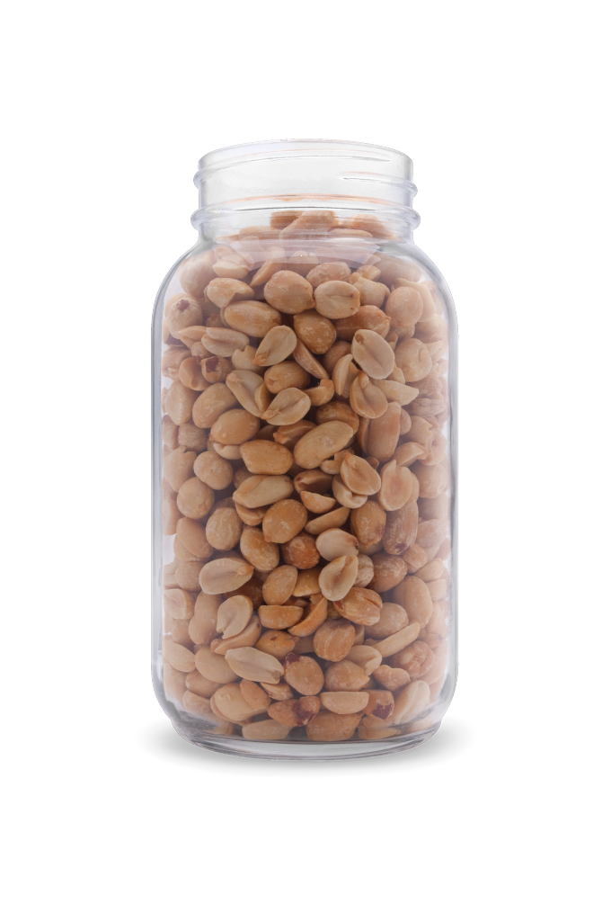 Jar 1349 — Glass, open, with nuts mockup surface