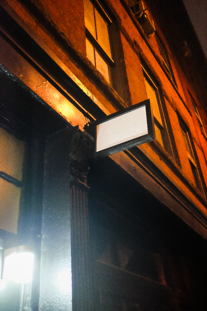 Sign 2063 — Looking up mockup surface