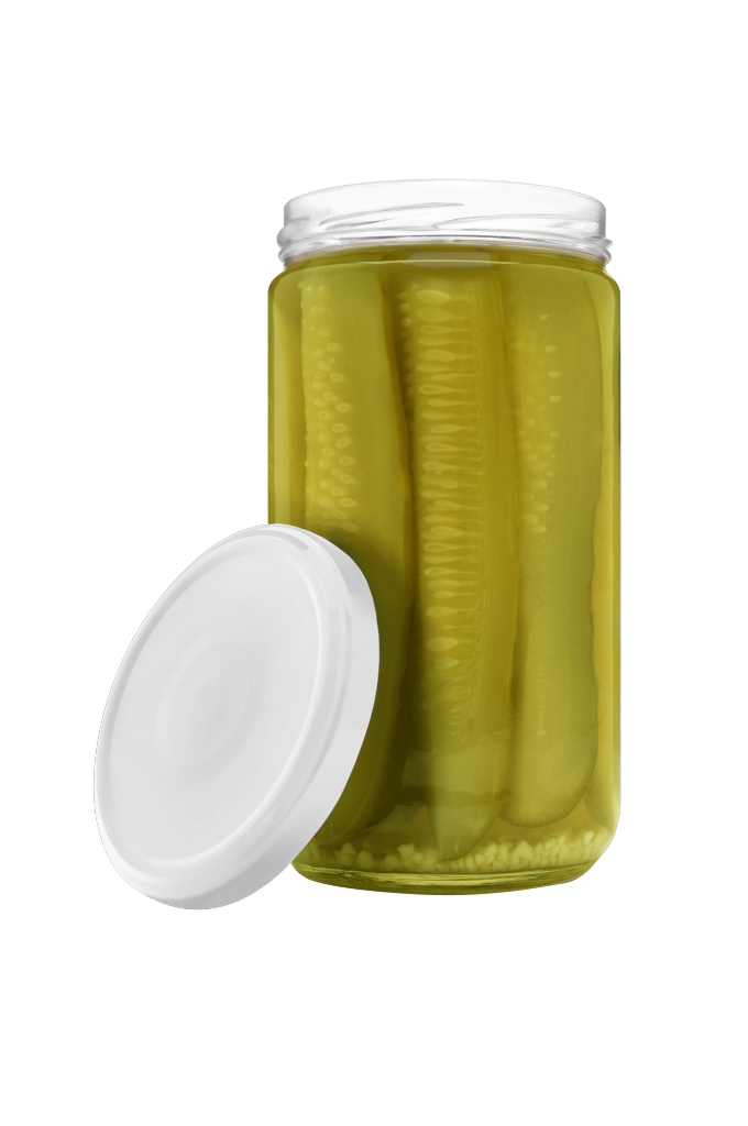Jar 1352 — Glass, open, with pickles mockup surface