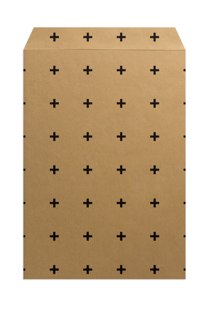 Envelope 1148 — Kraft, front, open mockup surface