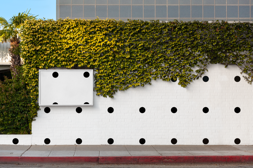 Sign 2583 — Mounted on wall mockup surface