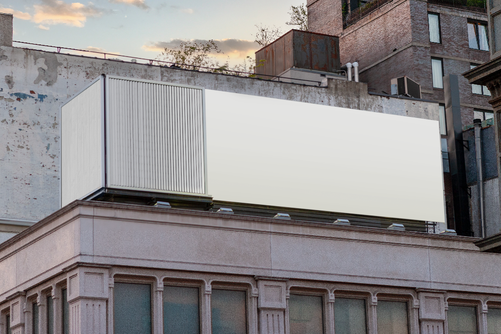 Billboard 2557 — Above building mockup surface