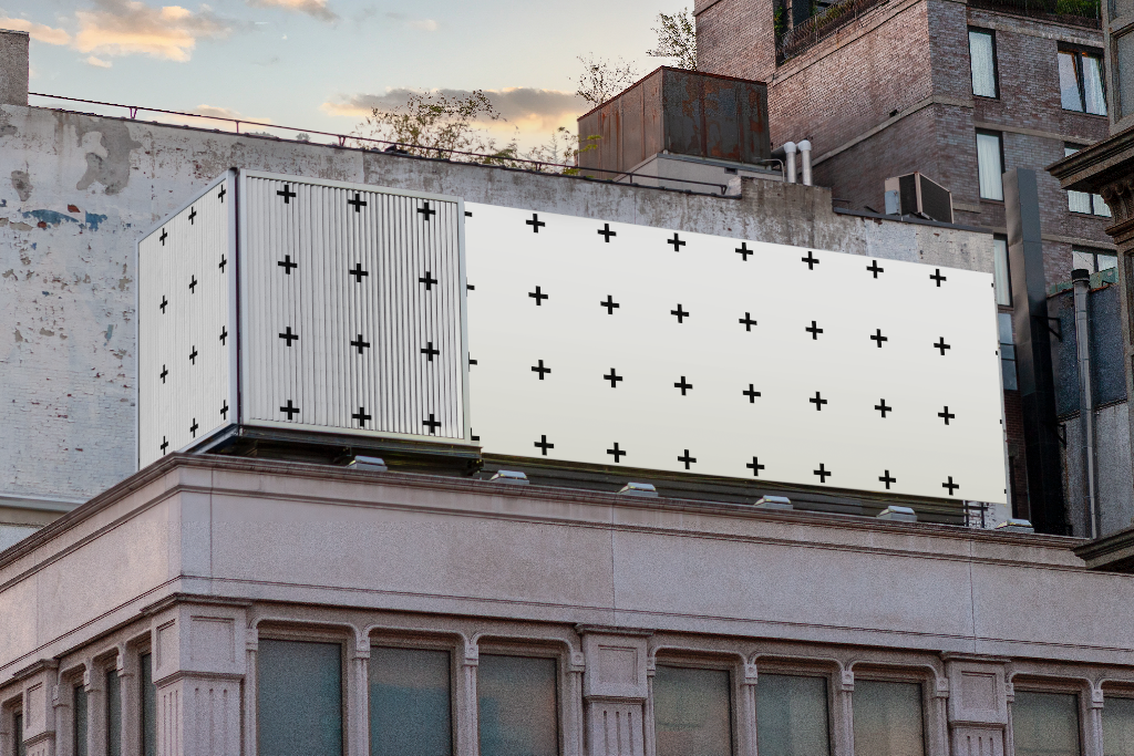 Billboard 2557 — Above building mockup surface