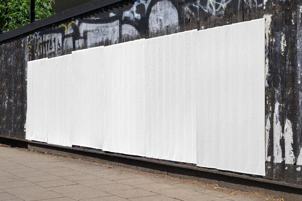 Poster 2481 — Wheatpaste, on wall mockup surface