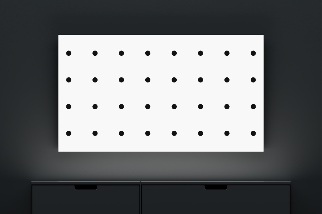 Display 2509 — TV, 55-inch, wall mounted mockup surface