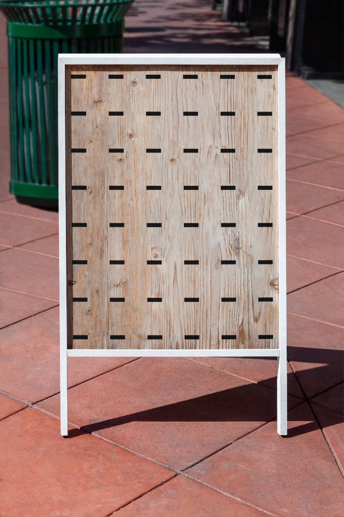 Sign 1809 — A-frame mockup surface