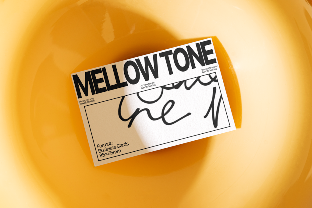 MT Business Card 02 — Front, laying mockup surface