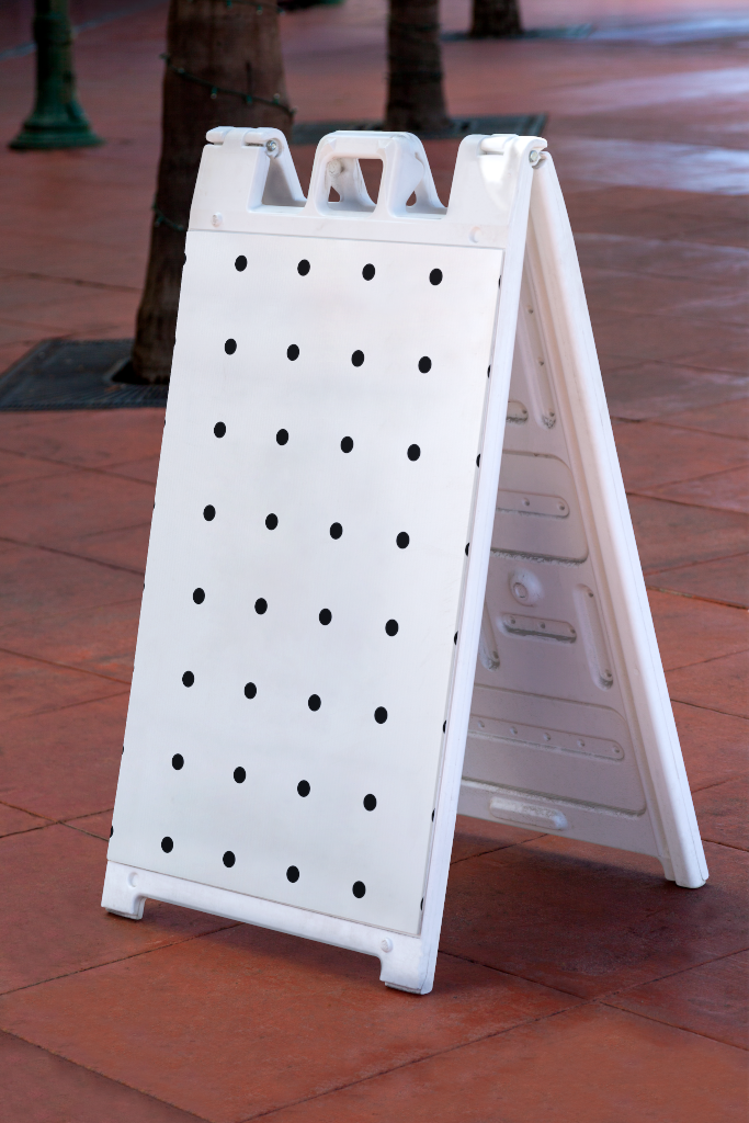 Sign 1810 — A-frame mockup surface
