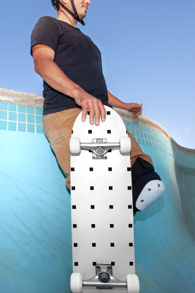 Skateboard 1656 — Vertical, held mockup surface