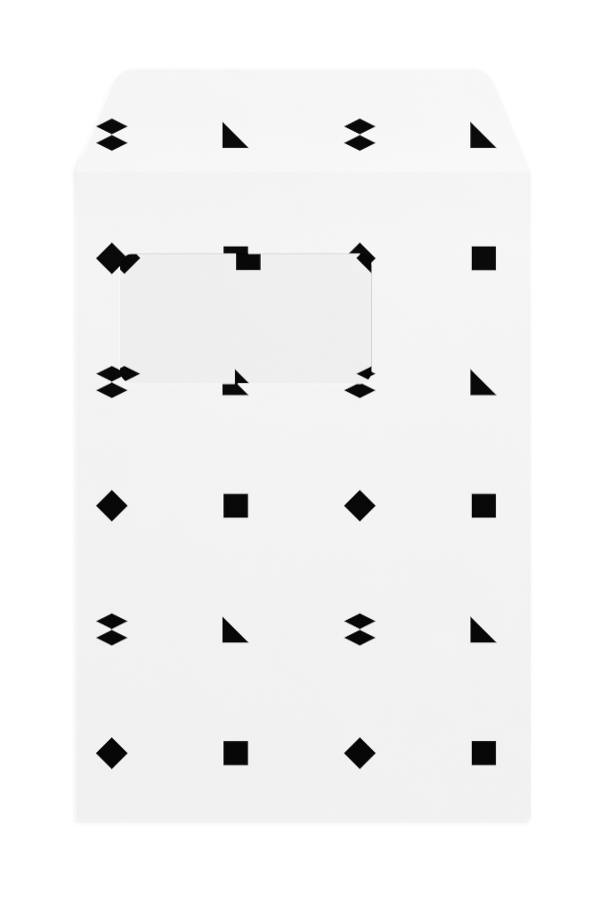 Envelope 1240 — Front, open with window mockup surface