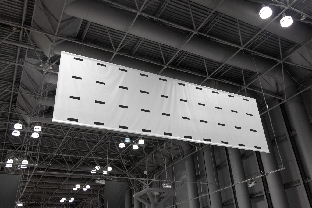 Banner 1569 — Trade show, hanging mockup surface