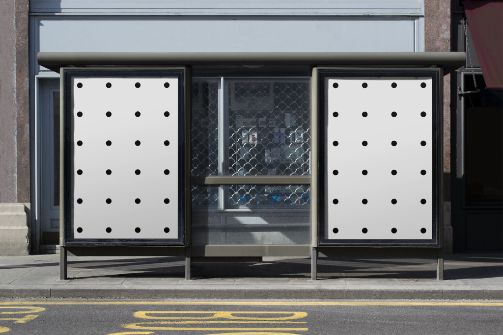 Poster 2283 — Bus stop shelter, dual mockup surface