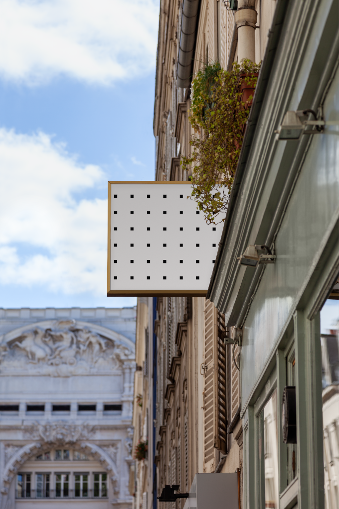 Sign 1895 — On building mockup surface