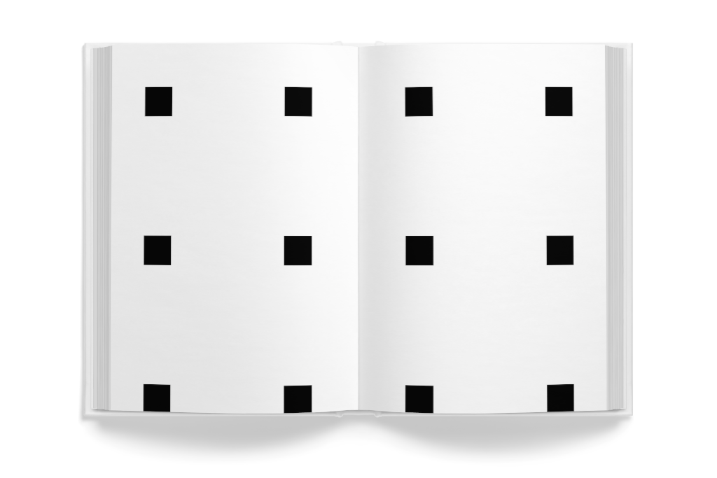 Book 1018 — Hardcover, no jacket, open mockup surface